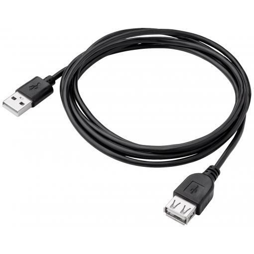 Akyga USB kabel USB 2.0 USB-A zástrčka, USB-A zásuvka 1.80 m černá AK-USB-07