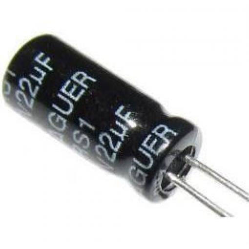 Elektrolytický kondenzátor 22 µF / 25 V, radiální, 4 × 7 × 2 mm
