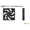 BeQuiet be quiet! Silent Wings 4 - Gehäuselüfter - PWM High-Speed PC větrák s krytem černá (š x v x h) 140 x 25 x 140 mm