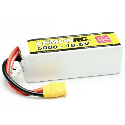 LemonRC 15738 akupack Li-Pol (modelářství), 18.5 V, 5000 mAh, články 5, 35 C, Softcase, XT90