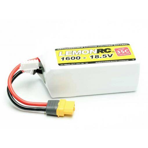 LemonRC 15745 akupack Li-Pol (modelářství), 18.5 V, 1600 mAh, články 5, 35 C, Softcase, XT60