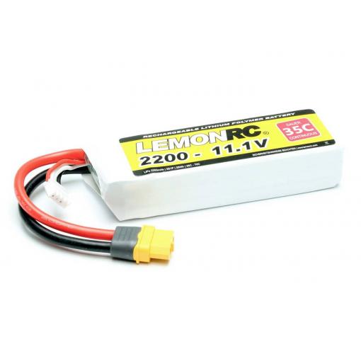 LemonRC 15720 akupack Li-Pol (modelářství), 11.1 V, 2200 mAh, články 3, 35 C, Softcase, XT60