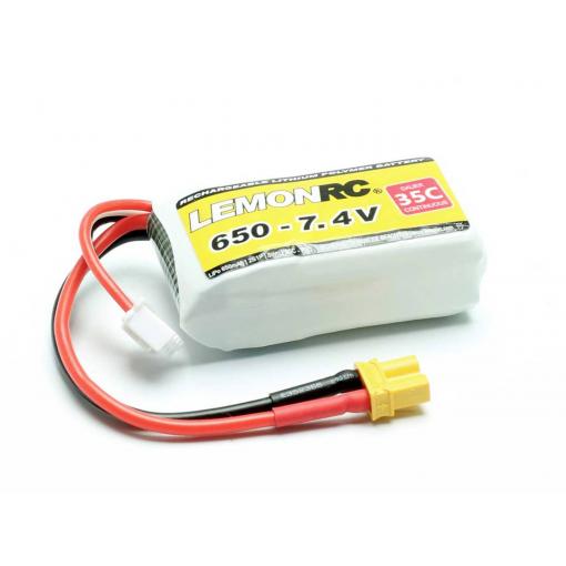 LemonRC 15704 akupack Li-Pol (modelářství), 7.4 V, 650 mAh, články 2, 35 C, Softcase, XT30