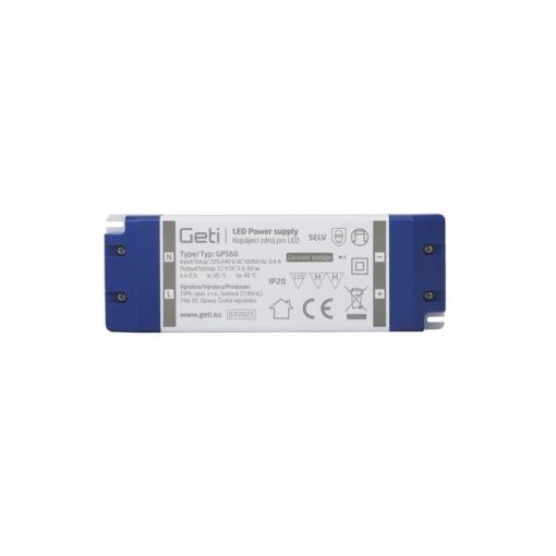 Zdroj spínaný pro LED 12V/ 60W  GETI  GPS60, IP20