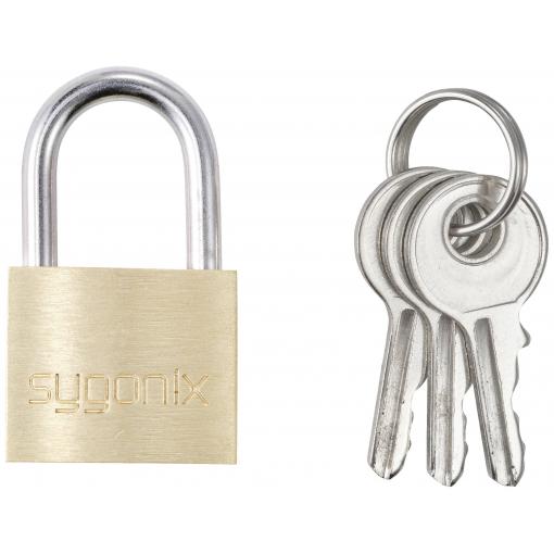 Sygonix SY-5045280 visací zámek 19.7 mm částečně se stejným uzavíráním zlatožlutá na klíč