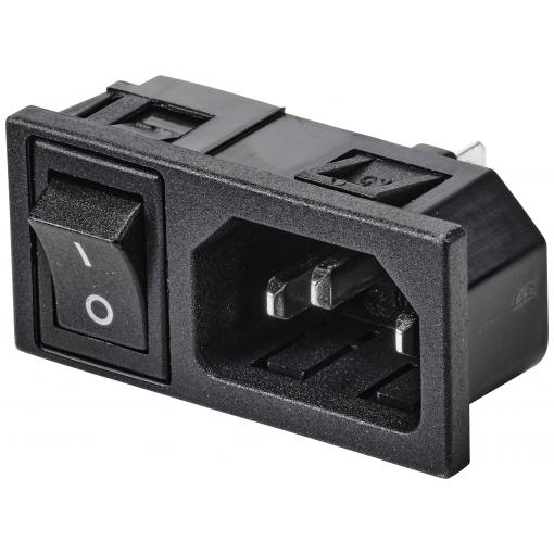 TRU COMPONENTS TC-10088392 IEC zástrčka C13/C14 C14 zástrčka, vestavná rovná Počet kontaktů: 3 10 A černá 1 ks