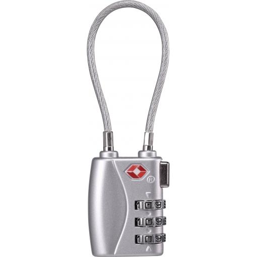 Sygonix SY-5044450 kabelový zámek 33 mm TSA stříbrná na heslo