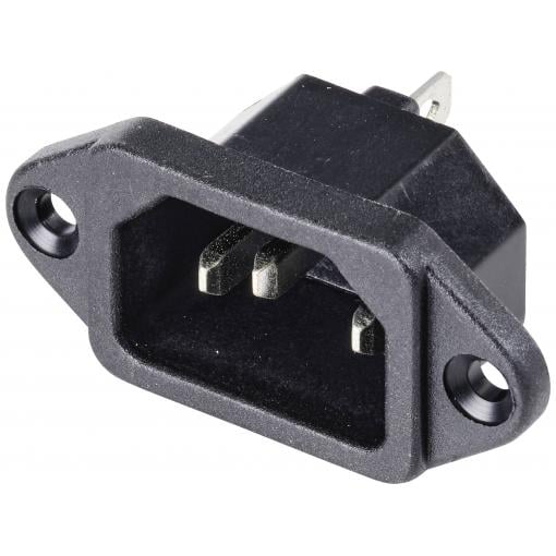 TRU COMPONENTS TC-10475840 IEC zástrčka C13/C14 C8 zástrčka, vestavná rovná Počet kontaktů: 3 10 A černá 1 ks
