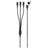 Renkforce Nabíjecí kabel USB USB 2.0 USB-A zástrčka, USB-C ® zástrčka, USB Micro-B zástrčka, Apple Lightning konektor, USB-C ® zástrčka 3.00 m alcantara černá