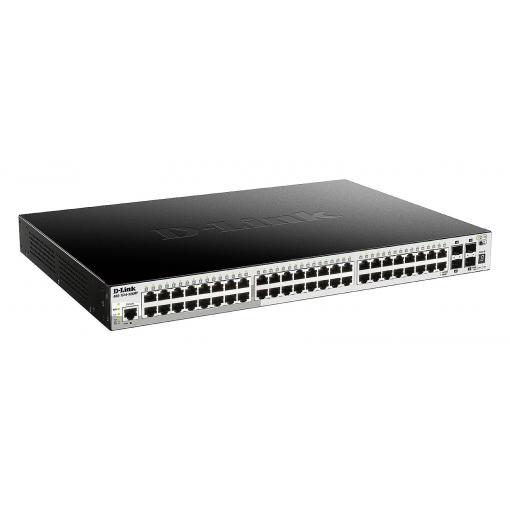 D-Link DGS-1510-52XMP/E síťový switch RJ45/SFP+, 48 + 4 porty, 176 Gbit/s, funkce PoE