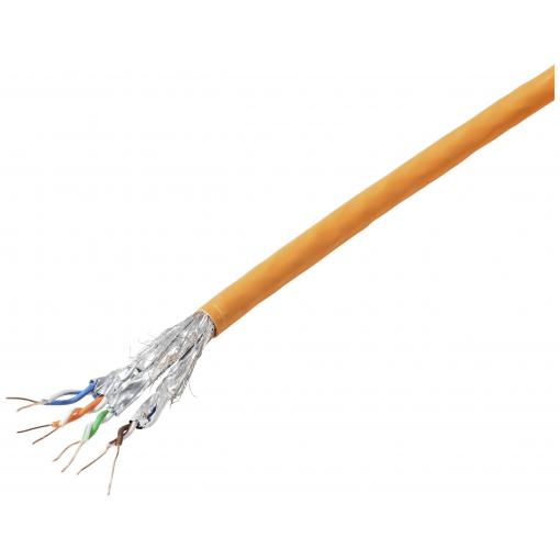 TRU COMPONENTS ethernetový síťový kabel CAT 6A S/FTP 4 x 2 x 0.24 mm² oranžová 100 m