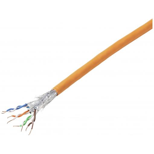 TRU COMPONENTS ethernetový síťový kabel CAT 7a S/FTP 4 x 2 x 0.26 mm² Certifikace CPR-DCA oranžová 305 m
