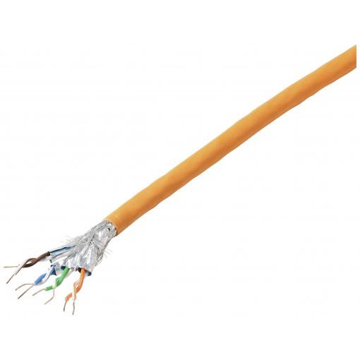 TRU COMPONENTS ethernetový síťový kabel CAT 7 S/FTP 4 x 2 x 0.24 mm² Certifikace CPR-DCA oranžová 100 m