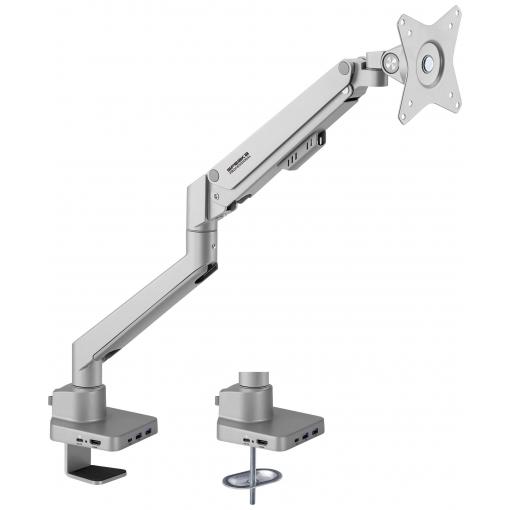 SpeaKa Professional držák na stůl pro monitor SP-MM-600 1 Displej: (s) 43,2 cm (17) - 81,3 cm (32) stříbrná otočný, naklápěcí, nastavitelná výška, nakláněcí