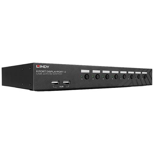 LINDY 8 Port DisplayPort 1.2 USB 2.0 KVM Switch 8 portů přepínač KVM DisplayPort 3840 x 2160 Pixel