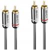 LINDY 35347 RCA audio kabel [2x cinch zástrčka - 2x cinch zástrčka] 3 m antracitová