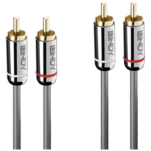 LINDY 35347 RCA audio kabel [2x cinch zástrčka - 2x cinch zástrčka] 3 m antracitová