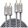 LINDY 35349 RCA audio kabel [2x cinch zástrčka - 2x cinch zástrčka] 10 m antracitová