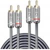 LINDY 35346 RCA audio kabel [2x cinch zástrčka - 2x cinch zástrčka] 2 m antracitová