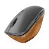 Lenovo Go Wireless Vertical optická ergonomická myš, přenos bezdrátový, 6 tlačítko, 2400 dpi, šedá, dřevo
