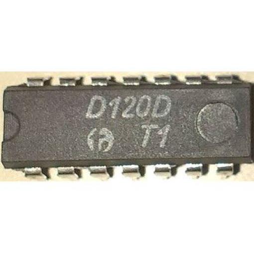 Logický obvod D120D, 2× 4vstupová NAND brána, DIL-14