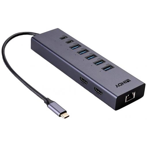 LINDY USB-C® dokovací stanice LINDY USB C Laptop Mini Dockingstation 2 Vhodné pro značky (dokovací stanice pro notebook): univerzální napájení USB-C®