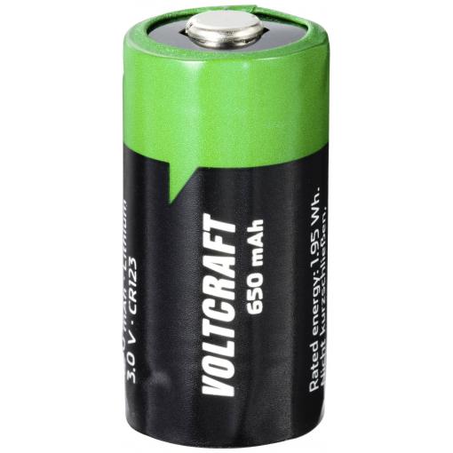 VOLTCRAFT speciální akumulátor CR 123 Hořejšek tlačítka lithiová 3 V 650 mAh 1 ks