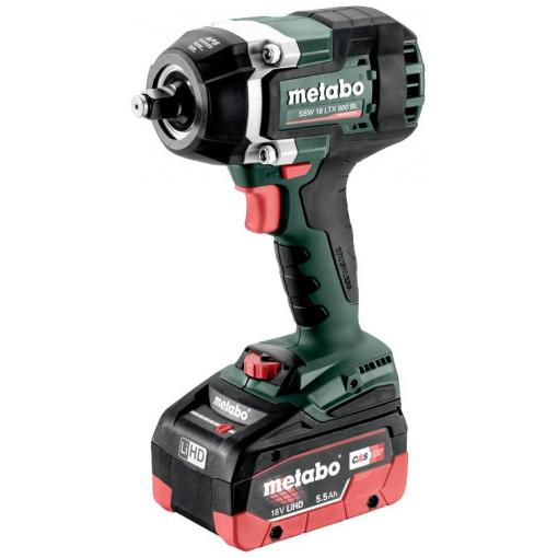Metabo SSW 18 LTX 800 BL, 602403660 aku rázový utahovák, 800 Nm , 18 V, 5.5 Ah, LiHD , vč. 2x aku, bezkartáčové, kufřík