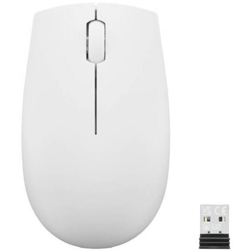 Lenovo 300 Wireless Compact optická myš, přenos bezdrátový, 3 tlačítko, 1000 dpi, světle šedá