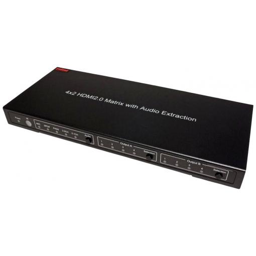 Roline 4x2 porty HDMI matrix přepínač HDMI dálkové ovládání 3840 x 2160 Pixel