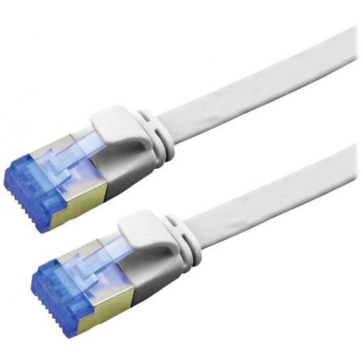 Value 21.99.2115 RJ45 síťové kabely, propojovací kabely CAT 6A F/UTP 5.00 m šedá stíněný, plochý, pozlacené kontakty 1 ks