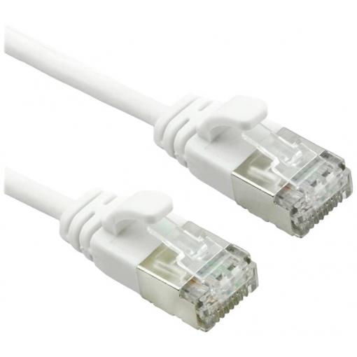 Roline 21.15.1698 RJ45 síťové kabely, propojovací kabely CAT 6A U/FTP 0.15 m bílá nestíněný, bez halogenů, samozhášecí 1 ks
