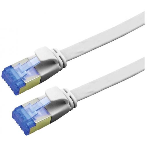 Value 21.99.2111 RJ45 síťové kabely, propojovací kabely CAT 6A F/UTP 1.00 m šedá stíněný, plochý, pozlacené kontakty 1 ks