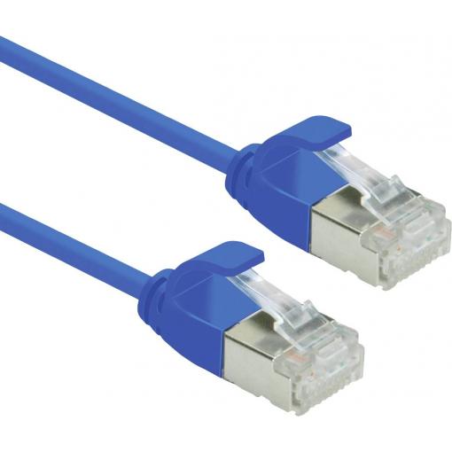 Roline 21.15.3346 RJ45 síťové kabely, propojovací kabely CAT 6A U/FTP 3.00 m modrá nestíněný, bez halogenů, samozhášecí 1 ks