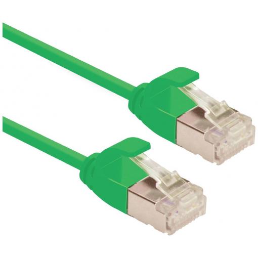 Roline 21.15.3330 RJ45 síťové kabely, propojovací kabely CAT 6A U/FTP 0.15 m zelená nestíněný, bez halogenů, samozhášecí 1 ks