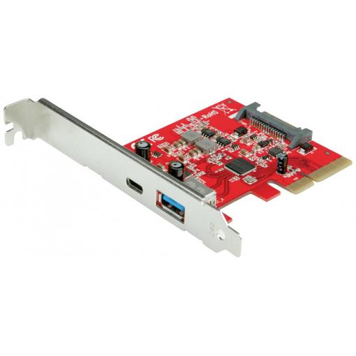 Roline 1 + 1 port karta PCI-Express USB 3.2 (Gen 2) , USB-C® PCIe x4