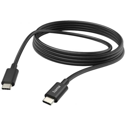Hama Nabíjecí kabel USB USB 2.0 USB-C ® zástrčka, USB-C ® zástrčka 3.00 m černá Nekroutivé 00201593