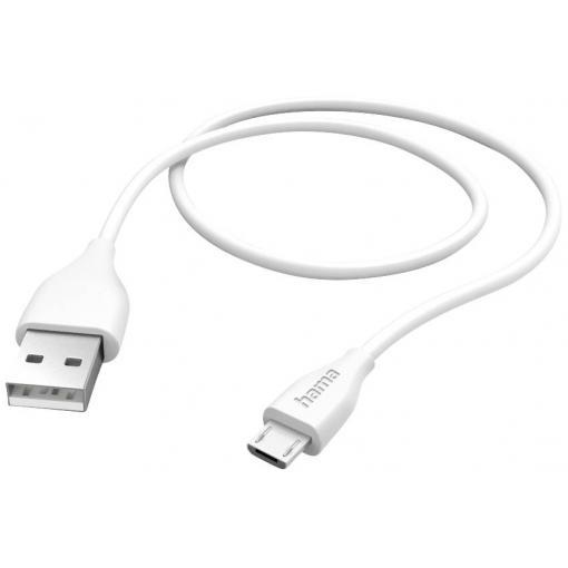 Hama Nabíjecí kabel USB USB 2.0 USB-A zástrčka, USB Micro-B zástrčka 1.50 m bílá 00201587