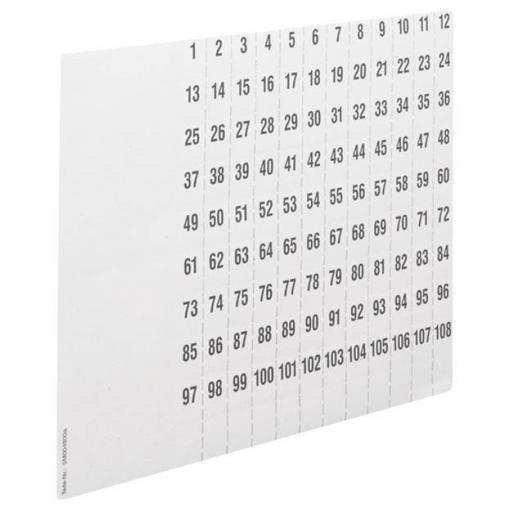 Hager ZZ90C Univerzální šablona pro označení Hager Z90C s číslem 1-108 DIN A4, 10 kusů Listy na popisky bílá 1 ks