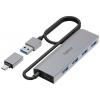 Hama 00200138 USB Hub 4 porty USB-A USB 3.2 Gen1 5 GBit/s s konektorem USB C šedá