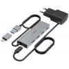 Hama 00200138 USB Hub 4 porty USB-A USB 3.2 Gen1 5 GBit/s s konektorem USB C šedá