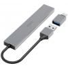 Hama 00200141 USB Hub 4 porty USB-A USB 3.2 Gen1 5 GBit/s s konektorem USB C šedá