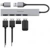 Hama 00200141 USB Hub 4 porty USB-A USB 3.2 Gen1 5 GBit/s s konektorem USB C šedá