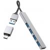 Hama 00200141 USB Hub 4 porty USB-A USB 3.2 Gen1 5 GBit/s s konektorem USB C šedá