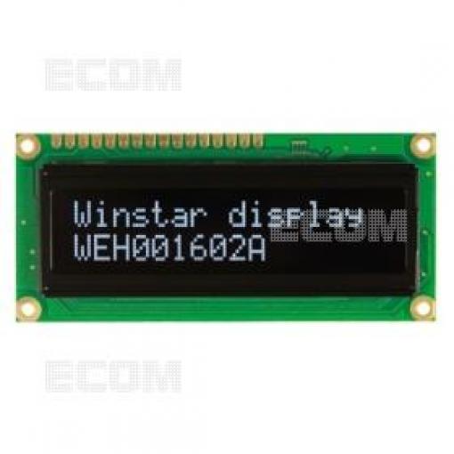 OLED znakový displej WEH001602ABPP5N00100, 2×16 znaků, modrý, 5 V