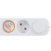 Solight 5z prodlužovací přívod s USB A+C nabíječkou 2.4A, 3m, 3 x 1mm2, bílý, vypínač - PP152USBC