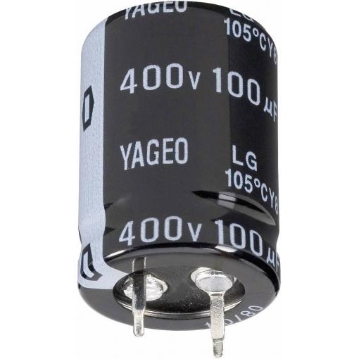 Yageo LG250M0100BPF-2225 elektrolytický kondenzátor Snap In 10 mm 100 µF 250 V 20 % (Ø x v) 22 mm x 25 mm 1 ks