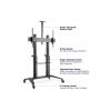Digitus DA-90452 TV kolečkový vozík 177,8 cm (70) - 304,8 cm (120) nastavitelná výška, odkládací místo na notebook, odkládací místo na klávesnici, naklápěcí,