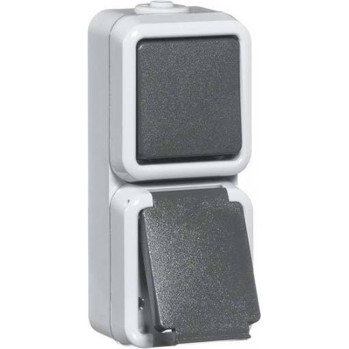 PEHA by Honeywell kompletní sada kombinace vypínač/zásuvka šedá 307611 1 ks