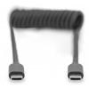 Digitus AK-300431-006-S USB-C® adaptér [1x USB-C® - 1x USB-C®] černá spirálový kabel 1 m